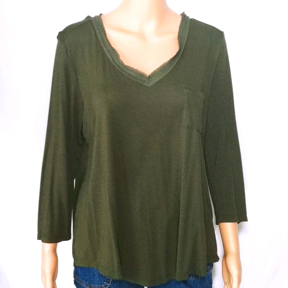 Merona Raw Edge V-neck Top